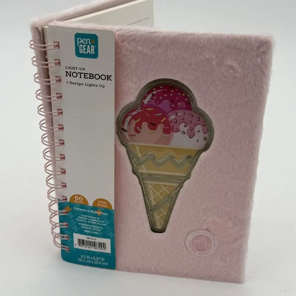 Light Up Icecream Design, Pink,Lined Notebook Journal, Diary, Girl Gift Friend‎